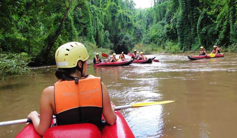 boating in Laos